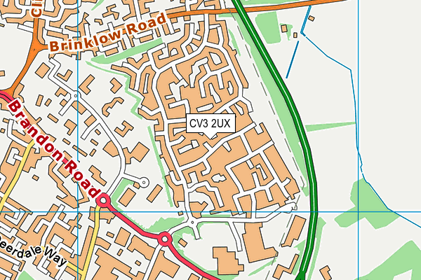 CV3 2UX map - OS VectorMap District (Ordnance Survey)