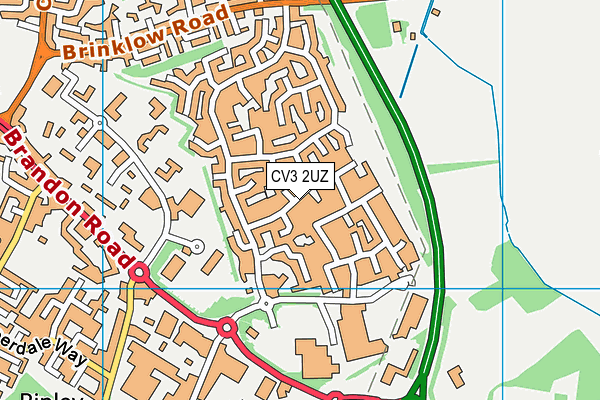 CV3 2UZ map - OS VectorMap District (Ordnance Survey)