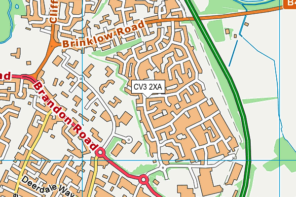 CV3 2XA map - OS VectorMap District (Ordnance Survey)