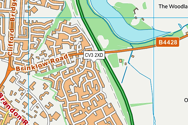 CV3 2XD map - OS VectorMap District (Ordnance Survey)