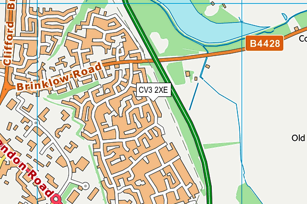 CV3 2XE map - OS VectorMap District (Ordnance Survey)