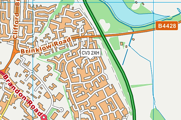 CV3 2XH map - OS VectorMap District (Ordnance Survey)