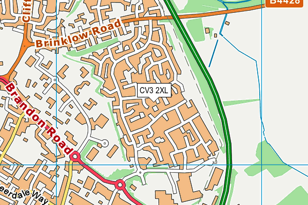CV3 2XL map - OS VectorMap District (Ordnance Survey)