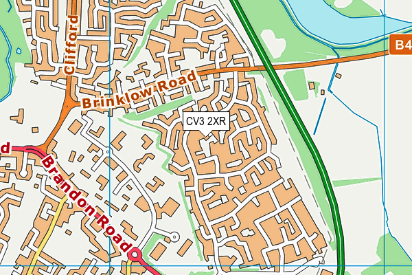 CV3 2XR map - OS VectorMap District (Ordnance Survey)