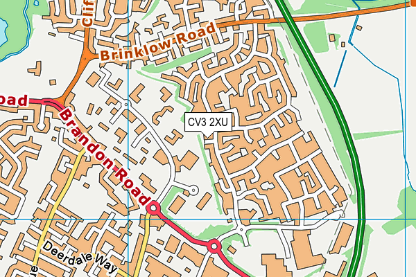 CV3 2XU map - OS VectorMap District (Ordnance Survey)