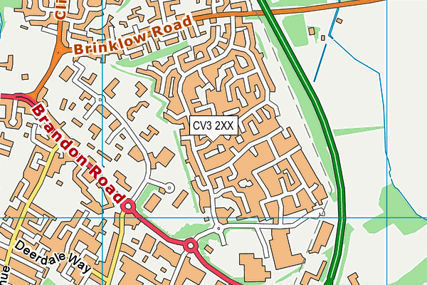 CV3 2XX map - OS VectorMap District (Ordnance Survey)