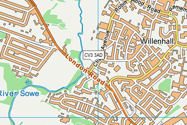 St Anne's Catholic Primary School map (CV3 3AD) - OS VectorMap District (Ordnance Survey)