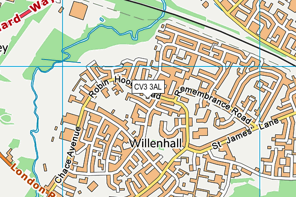 CV3 3AL map - OS VectorMap District (Ordnance Survey)