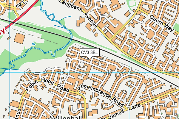 CV3 3BL map - OS VectorMap District (Ordnance Survey)