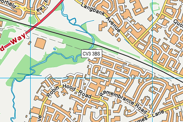 CV3 3BS map - OS VectorMap District (Ordnance Survey)