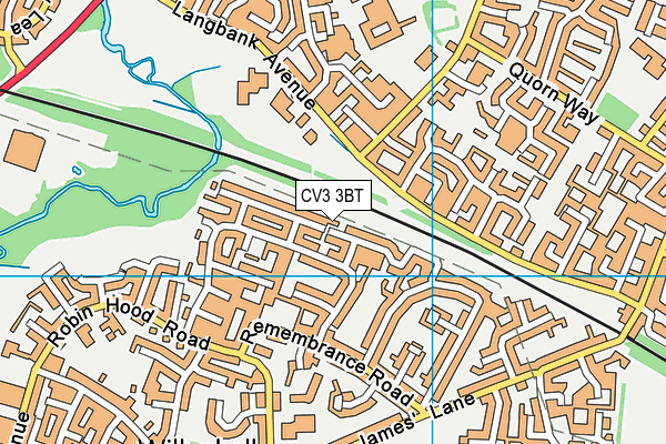 CV3 3BT map - OS VectorMap District (Ordnance Survey)
