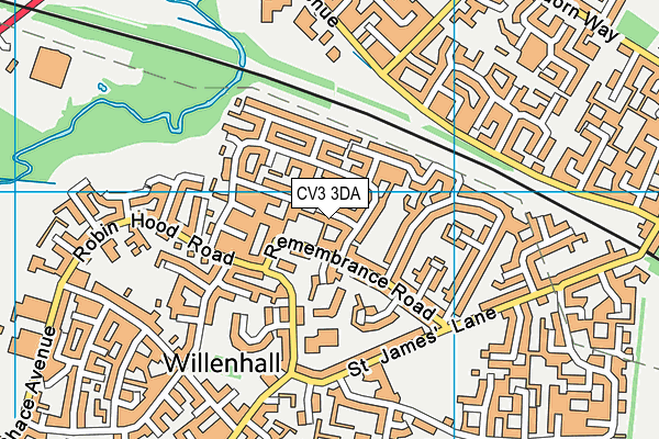 CV3 3DA map - OS VectorMap District (Ordnance Survey)