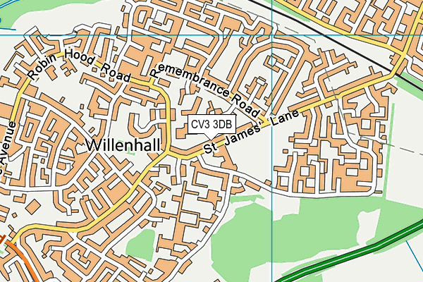 CV3 3DB map - OS VectorMap District (Ordnance Survey)