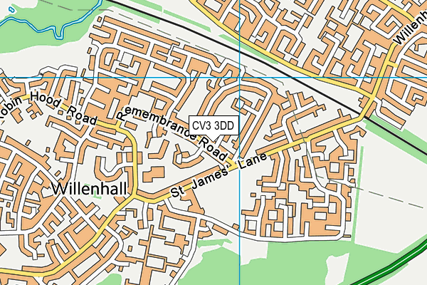 CV3 3DD map - OS VectorMap District (Ordnance Survey)