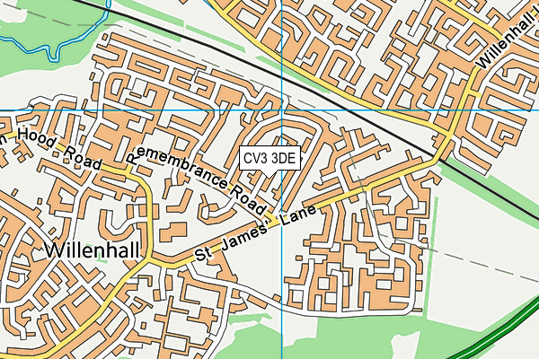 CV3 3DE map - OS VectorMap District (Ordnance Survey)