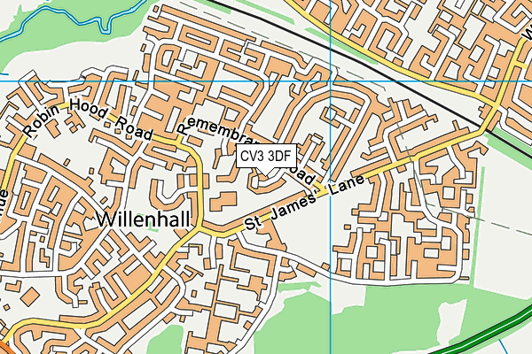 CV3 3DF map - OS VectorMap District (Ordnance Survey)