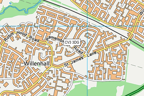 CV3 3DG map - OS VectorMap District (Ordnance Survey)