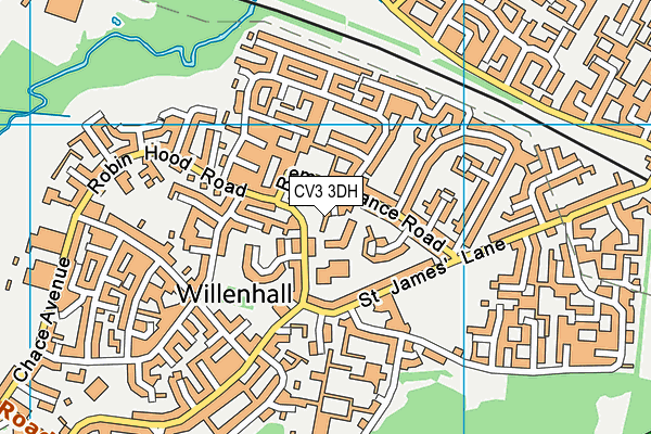 CV3 3DH map - OS VectorMap District (Ordnance Survey)