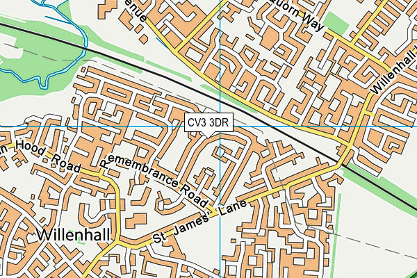 CV3 3DR map - OS VectorMap District (Ordnance Survey)