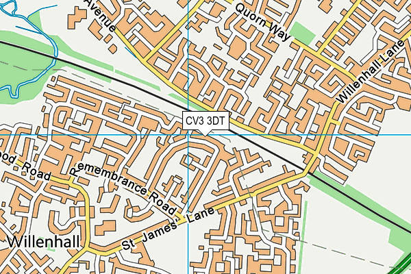 CV3 3DT map - OS VectorMap District (Ordnance Survey)