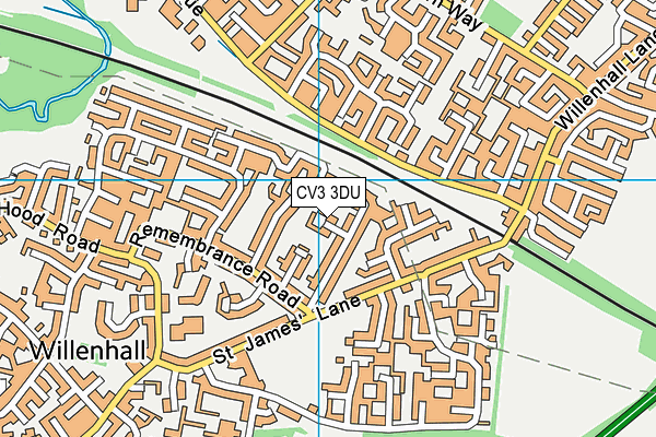 CV3 3DU map - OS VectorMap District (Ordnance Survey)