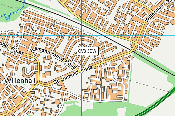 CV3 3DW map - OS VectorMap District (Ordnance Survey)
