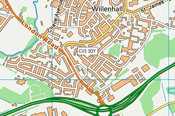 CV3 3DY map - OS VectorMap District (Ordnance Survey)