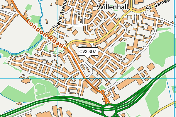 CV3 3DZ map - OS VectorMap District (Ordnance Survey)