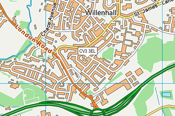 CV3 3EL map - OS VectorMap District (Ordnance Survey)
