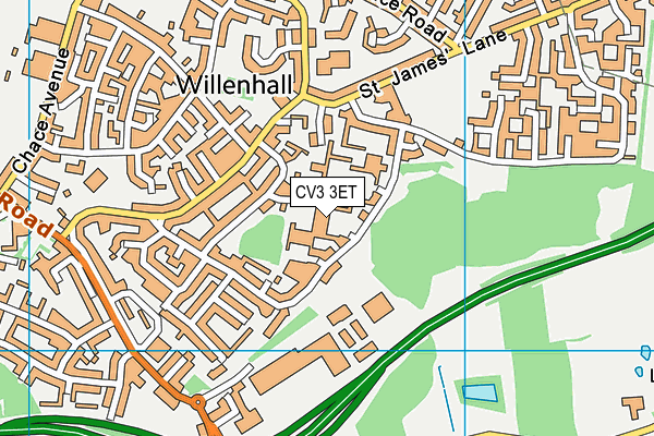 CV3 3ET map - OS VectorMap District (Ordnance Survey)