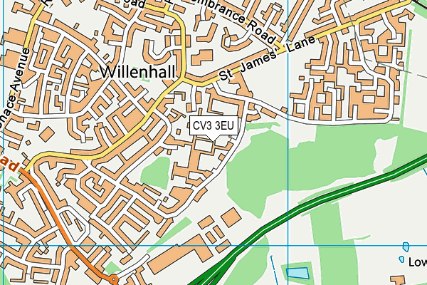 CV3 3EU map - OS VectorMap District (Ordnance Survey)