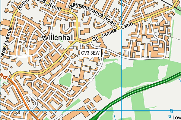 CV3 3EW map - OS VectorMap District (Ordnance Survey)