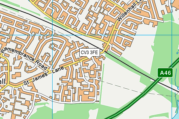 CV3 3FE map - OS VectorMap District (Ordnance Survey)