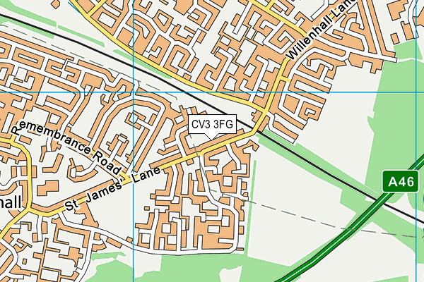 CV3 3FG map - OS VectorMap District (Ordnance Survey)