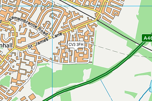 CV3 3FH map - OS VectorMap District (Ordnance Survey)