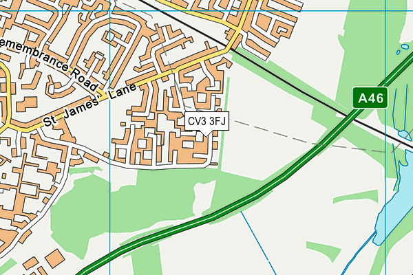 CV3 3FJ map - OS VectorMap District (Ordnance Survey)