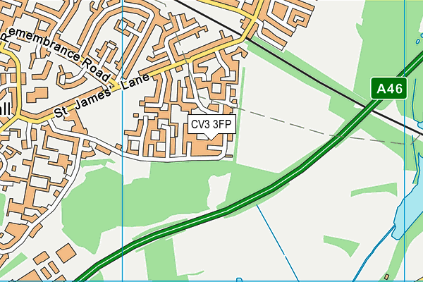 CV3 3FP map - OS VectorMap District (Ordnance Survey)