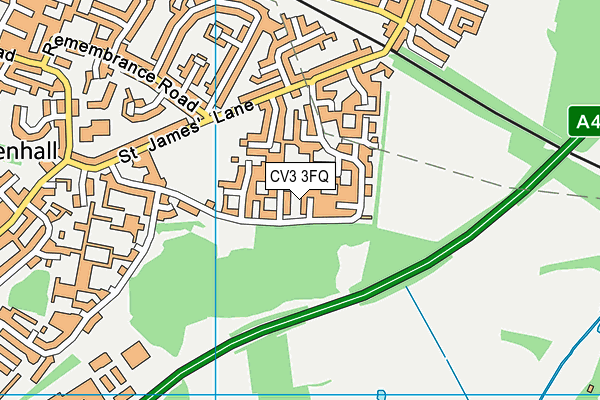 CV3 3FQ map - OS VectorMap District (Ordnance Survey)