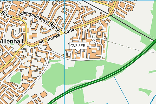 CV3 3FR map - OS VectorMap District (Ordnance Survey)
