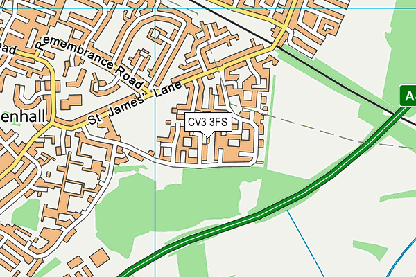 CV3 3FS map - OS VectorMap District (Ordnance Survey)