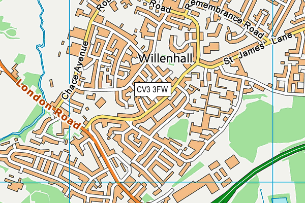 CV3 3FW map - OS VectorMap District (Ordnance Survey)