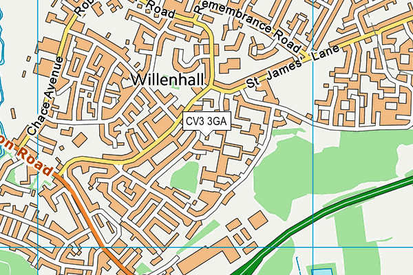 CV3 3GA map - OS VectorMap District (Ordnance Survey)
