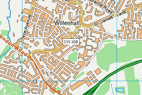 CV3 3GB map - OS VectorMap District (Ordnance Survey)