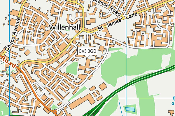 CV3 3GD map - OS VectorMap District (Ordnance Survey)