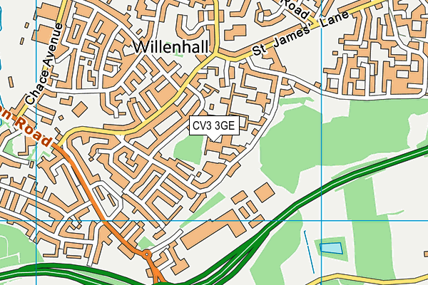 CV3 3GE map - OS VectorMap District (Ordnance Survey)