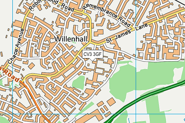 CV3 3GF map - OS VectorMap District (Ordnance Survey)