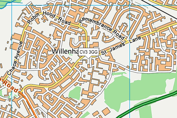 CV3 3GG map - OS VectorMap District (Ordnance Survey)