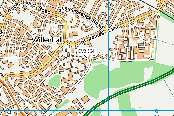 CV3 3GH map - OS VectorMap District (Ordnance Survey)
