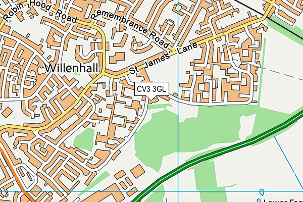 CV3 3GL map - OS VectorMap District (Ordnance Survey)