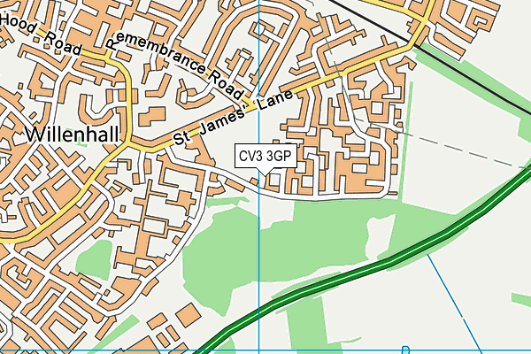 CV3 3GP map - OS VectorMap District (Ordnance Survey)